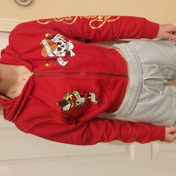 NWT!! Ed hardy crop hoody zip up FIRM - Picture 3 of 9